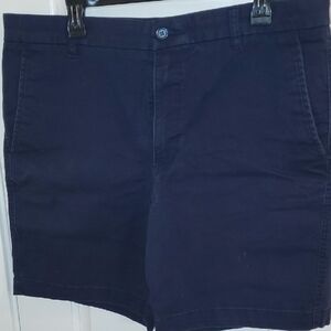 Chaps Dark Blue Flat Front Men's Shorts